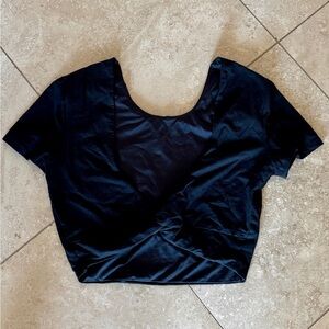 Privacy Please Black twist front Crop Top